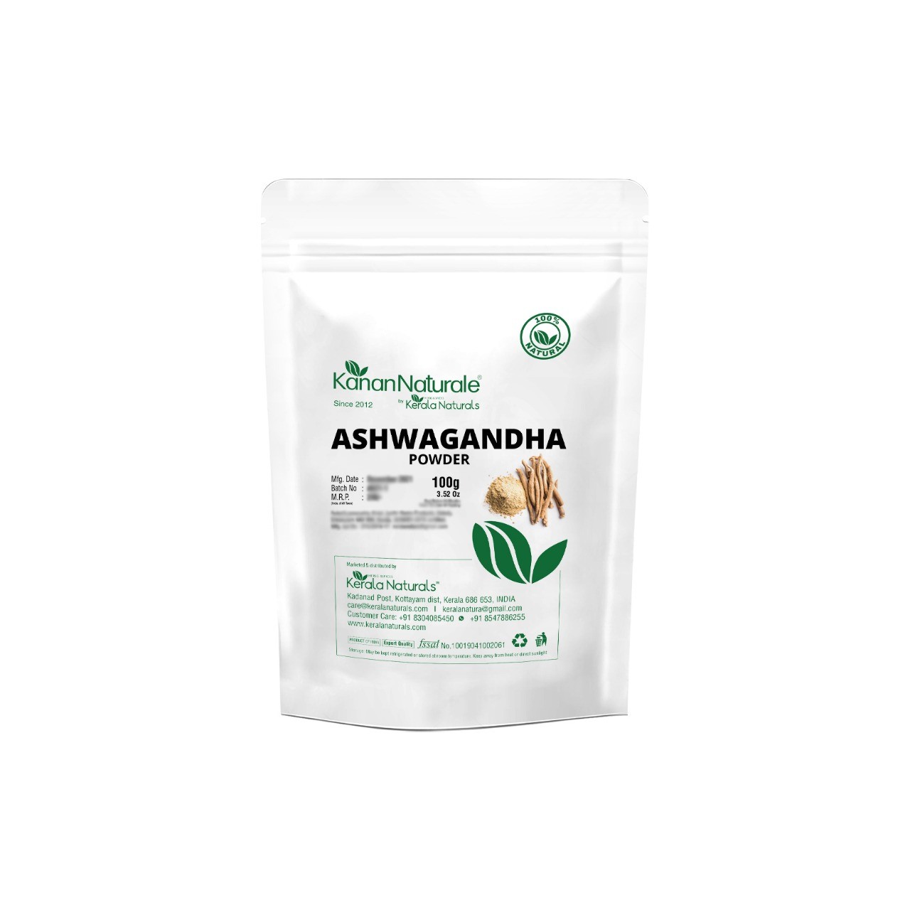 Kerala Naturals Ashwagandha Powder 2 x 100gm