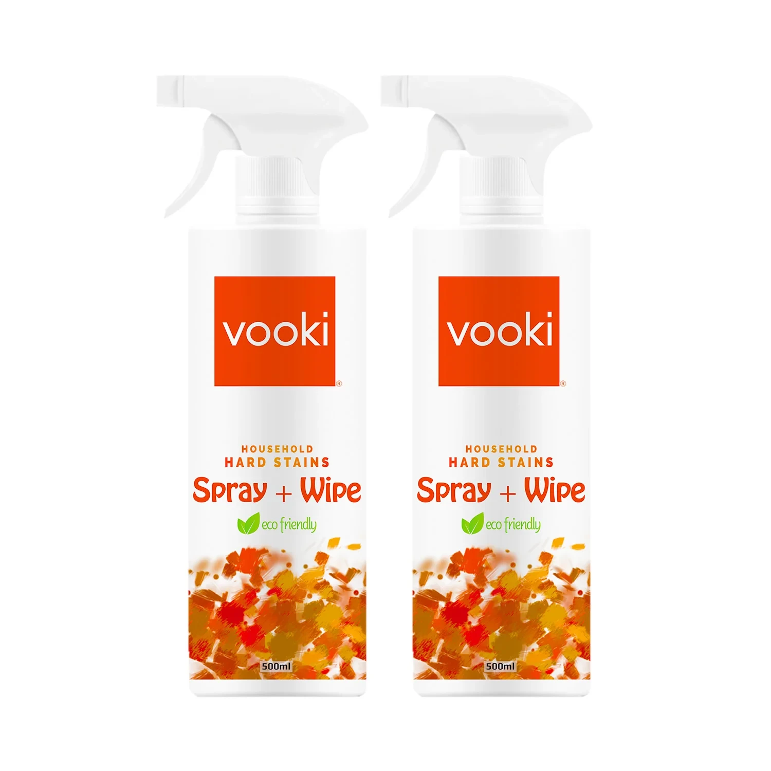 Vooki Hard Stain Spray + Wipe - 500ml (Pack of 2)